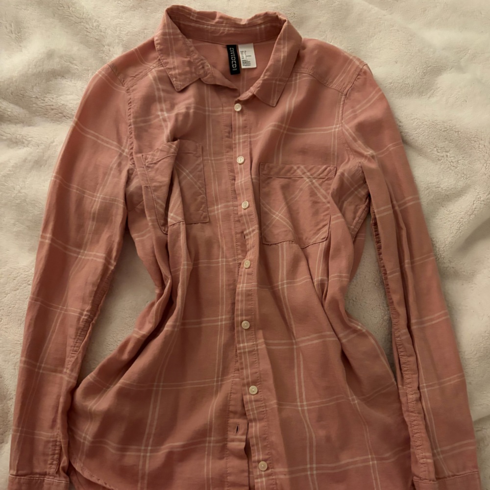 H&M Light Pink Plaid Jacket
